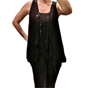 Forever21 Black Sequin Trim Cover Up